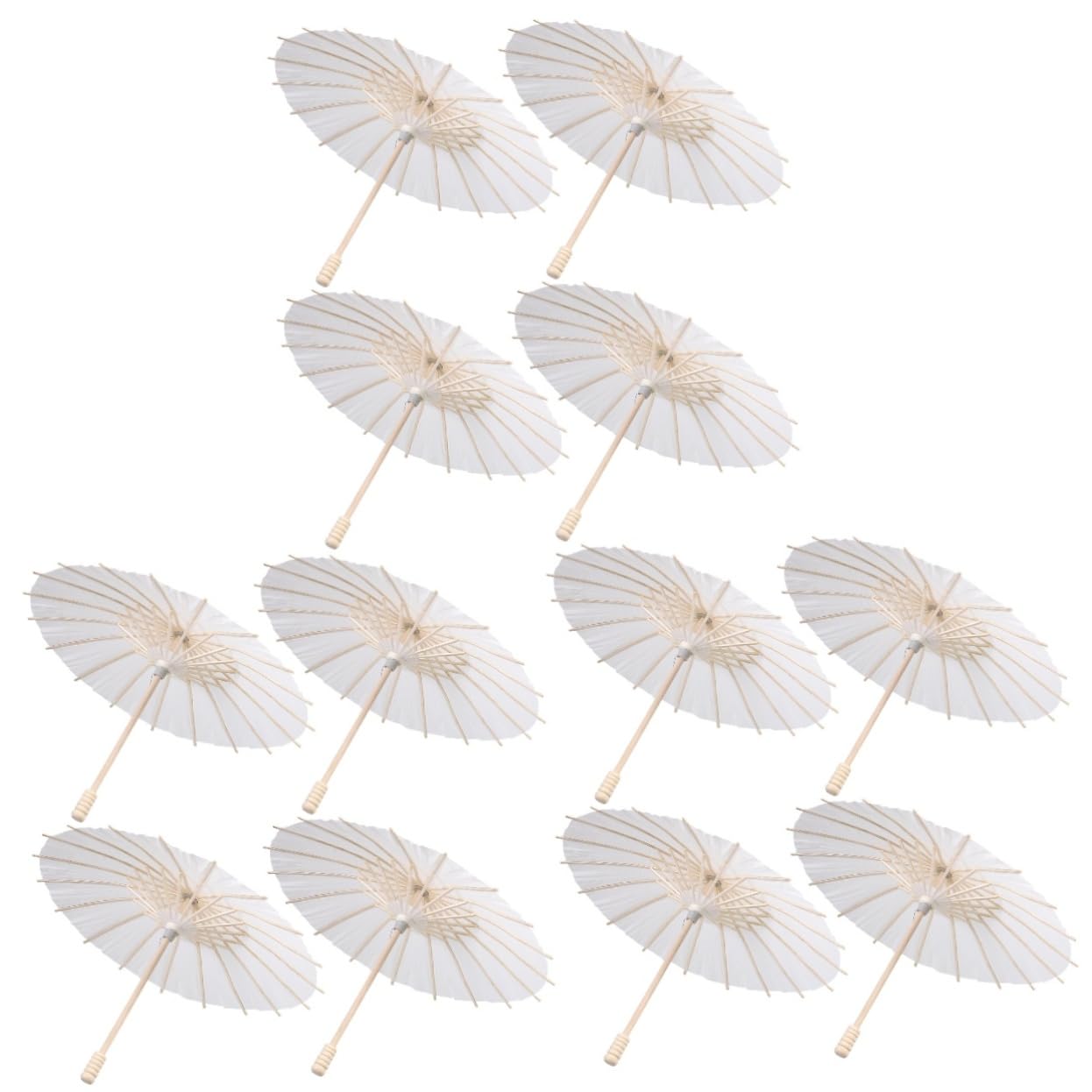 SHERCHPRY 12 Pezzi Ombrellini Parasole Di Carta Bianco Per Decorazioni Matrimonio Feste Casuali E Diy Ombrelli Cerimonia Accessori Artigianali