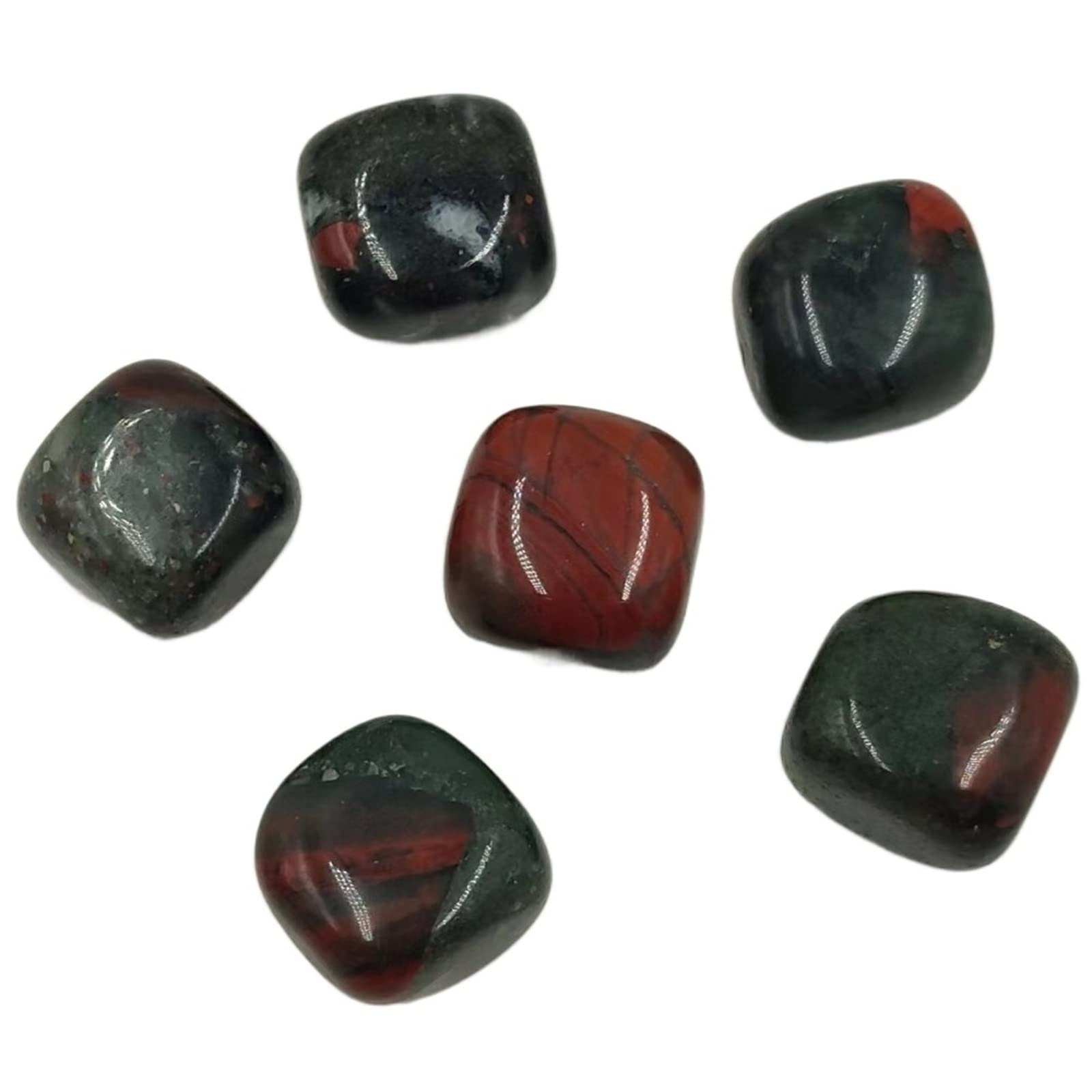 Haussammlung 100 g lose natürliche Blutsteine, quadratische Trommelsteine, polierte Kristalle, Edelsteine, Mineralien, Heimdekoration, Geschenk(Color:Kiwi Jasper)