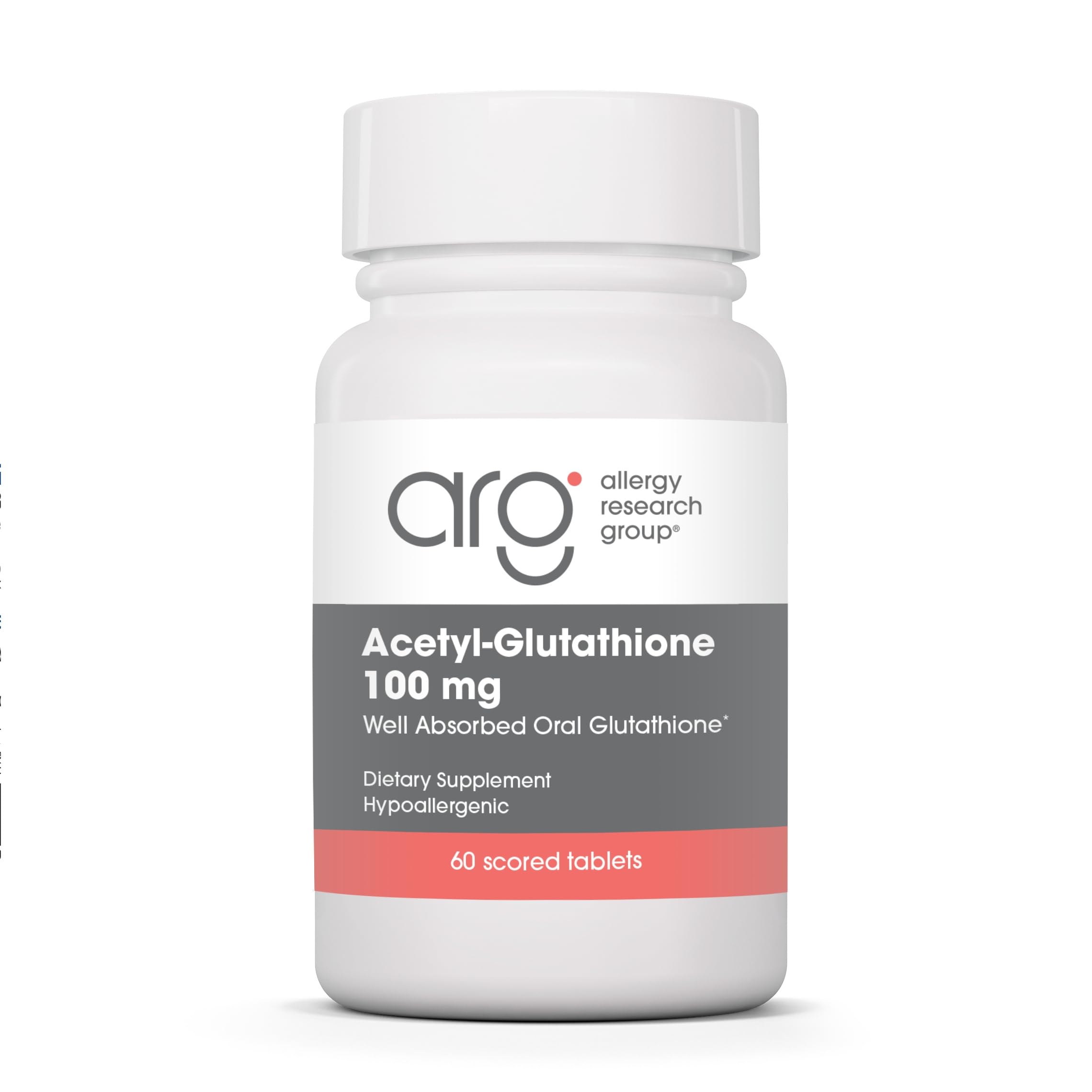 ARG Acetyl-Glutathione 100 mg, Antioxidant Support, 60 Tablets