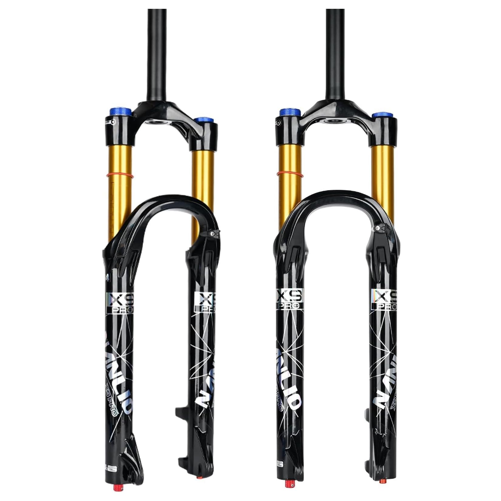 WIQUYBML Mountain Bike Fork Air Suspension Bicycle Front Fork, 26/27.5/29 Inches MTB Bicycles Cycles Forks Adjustable Damping Rebound, 140MM/160MM Travel