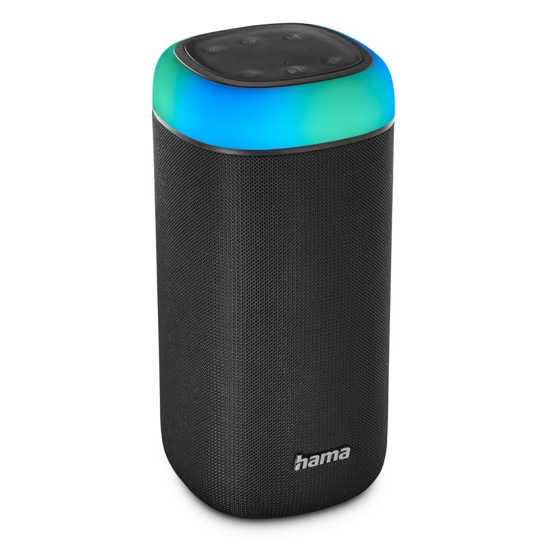 Hama Enceinte Bluetooth Portable Shine 2.0" Lumineux 5 Couleurs sans Fil, Lumière LED, Haut Parleur Etanche IPX4, Rechargeable Autonomie 12h, Résistance poussière et Chocs, Puissance 30 W, Noir