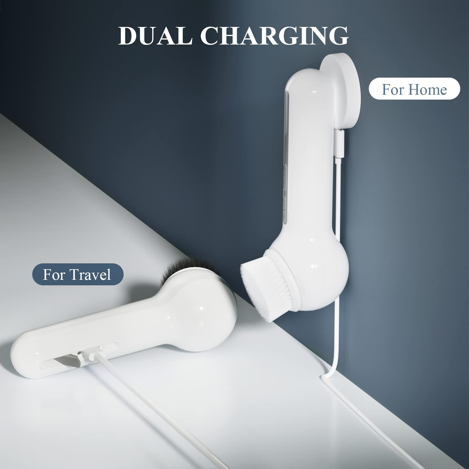 TOUCHBeauty Cepillo de limpieza facial, cepillo facial eléctrico con funda, cepillo facial recargable, cepillo eléctrico de limpieza facial con 6 modos de velocidad YM-1766A