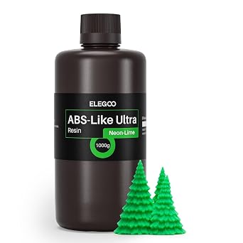 ELEGOO ABS-Like Ultra Photopolymer 3D Printer Resin, 365-405nm UV-Curing Resin, Fluorescent Colors, High Toughness, Compatible with Mars Saturn Jupiter MSLA LCD DLP Resin 3D Printers, Neon-Lime 1000g