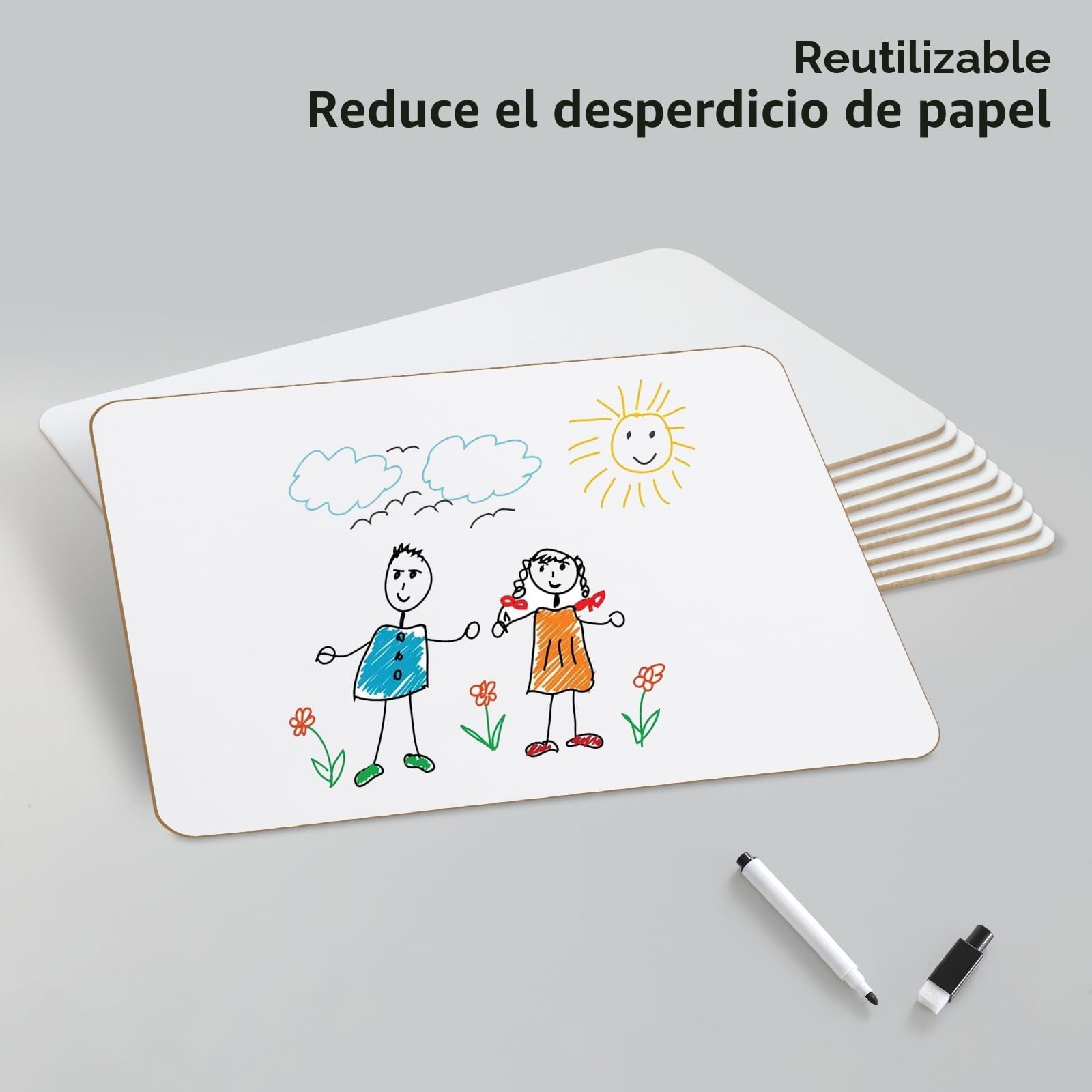 CRESZZLE Pack de 2 pizarras blancas de rotulador, Set de pizarra blanca pequeña, Pizarra Blanca Miniatura de Doble Cara de 8,2x11,8 Pulgadas con 2 Rotuladores y 2 Borradores.