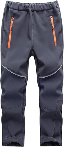 Toomett Pantalones cargo de nieve para niños, niñas y niños al aire libre con forro polar suave Shell senderismo pesca esquí pantalones aislados