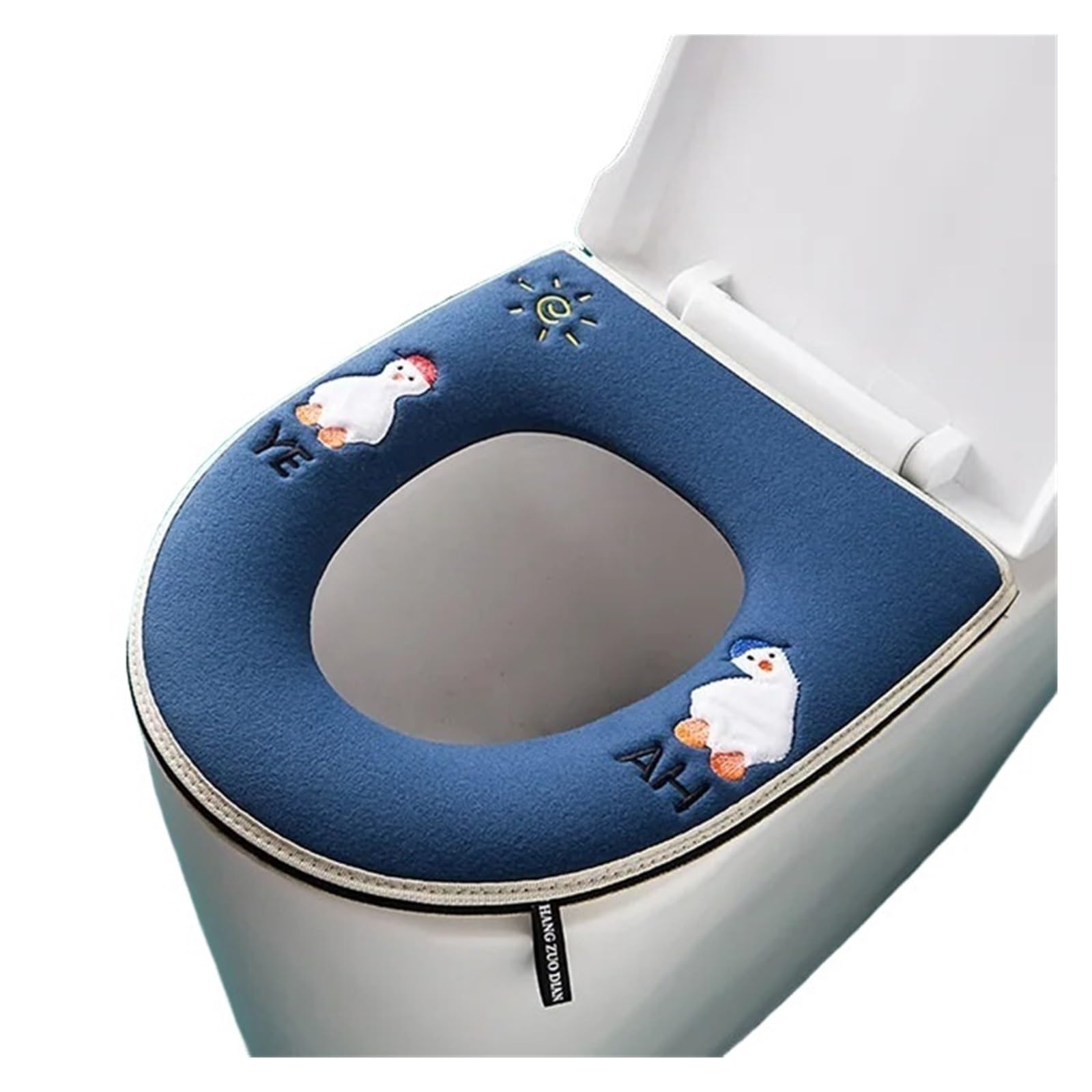 HLAVORTEXA Toilet Cover Plush Seat Cover Models Waterproof Universal Model Toilet Ring Washable Zipper Bathroom Mat Decorative Toilet Seat(Color-9)