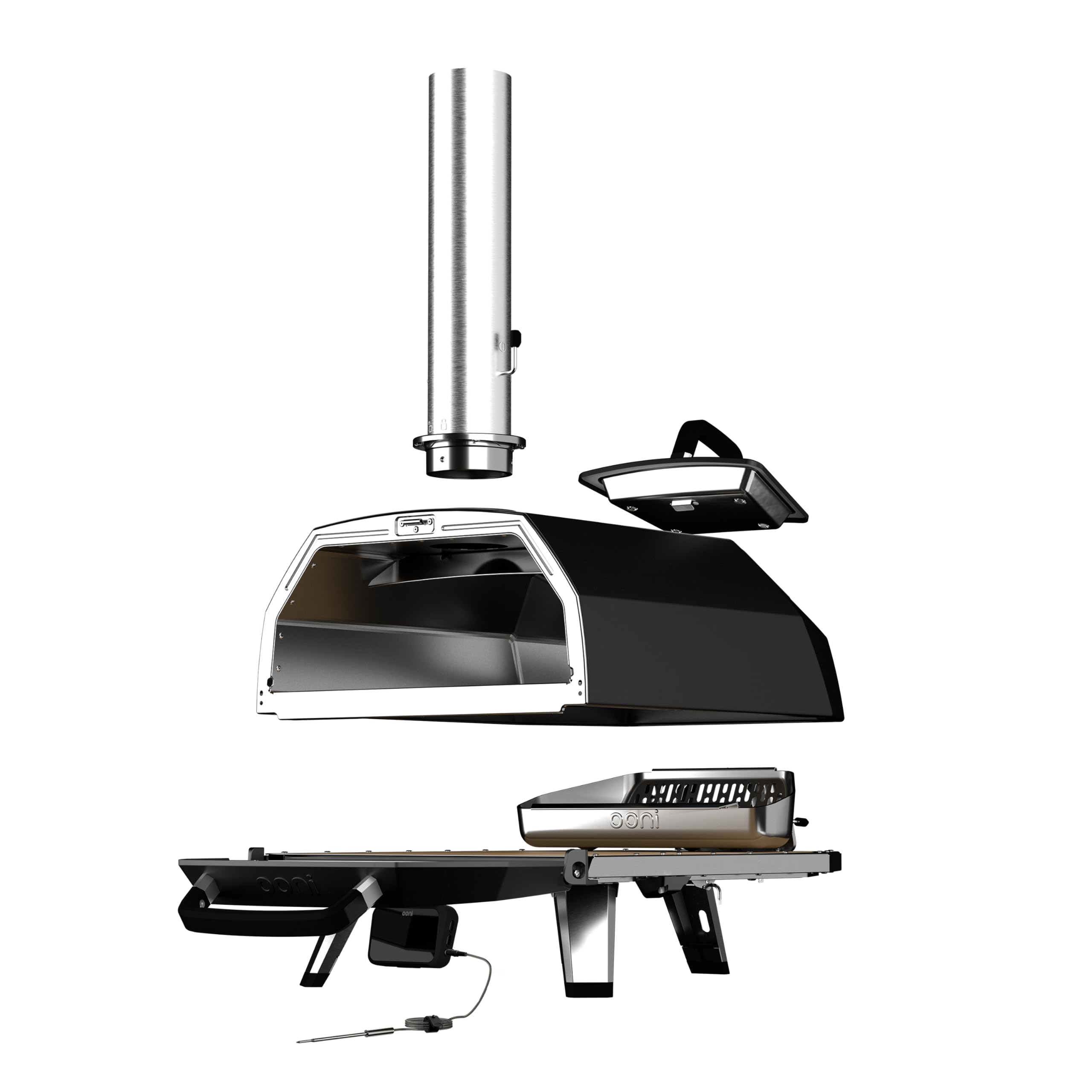 Ooni Karu 2 Pro Multi-Brennstoff Pizzaofen Set inkl. 14 Zoll Pizzaschaufel – Smart Outdoor Gas & Holz Pizza Ofen 16" – Großes Karu 2 Pro Bundle mit Pizzaheber