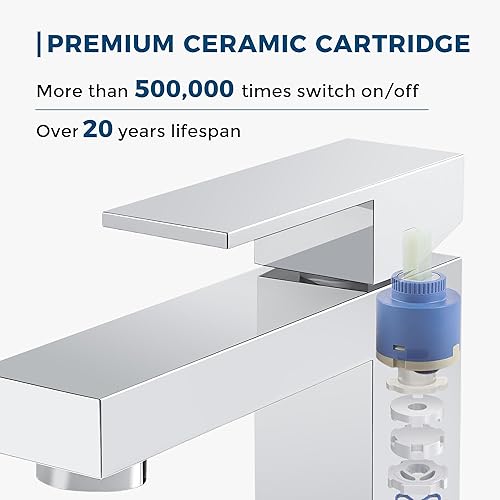 Miniatura 7 de Grifo de baño cromado de un solo agujero, grifo de baño ALWEN con drenaje desplegable, moderno sin plomo