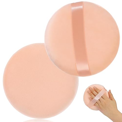 Miniatura 1 de 2 aplicadores de polvo corporal de 5 pulgadas, suave y lavable, soplo de polvo grande, soplo de polvo de algodón puro, esponja de mezcla ultra