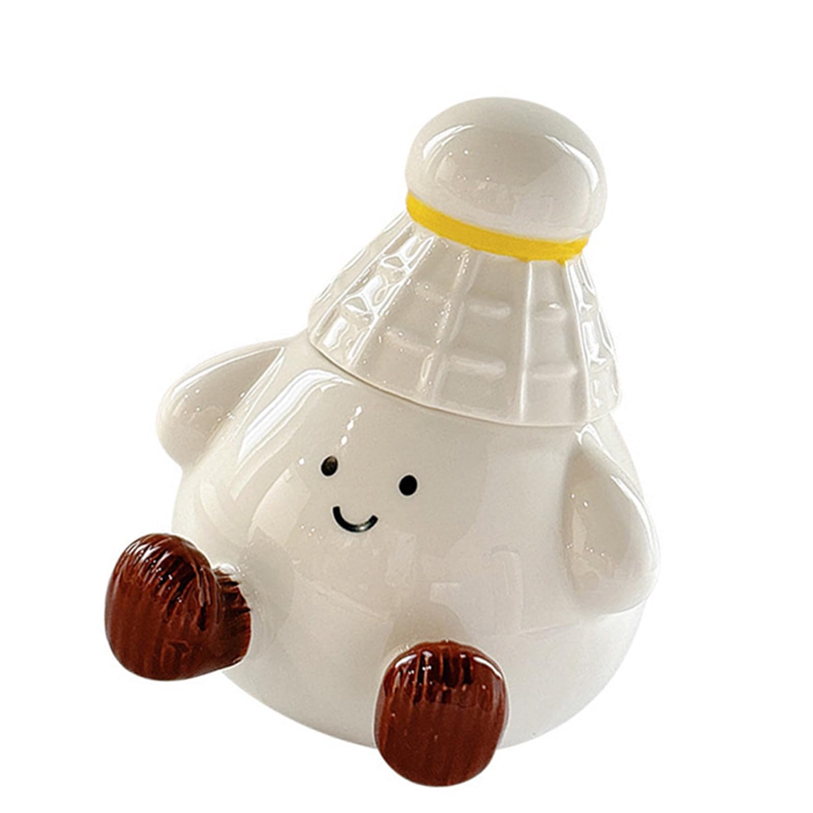 XuQiZZpp Sports Inspires Ceramic Mug Badminton Art Drinking Cup with Lid for Daily Beverage Use