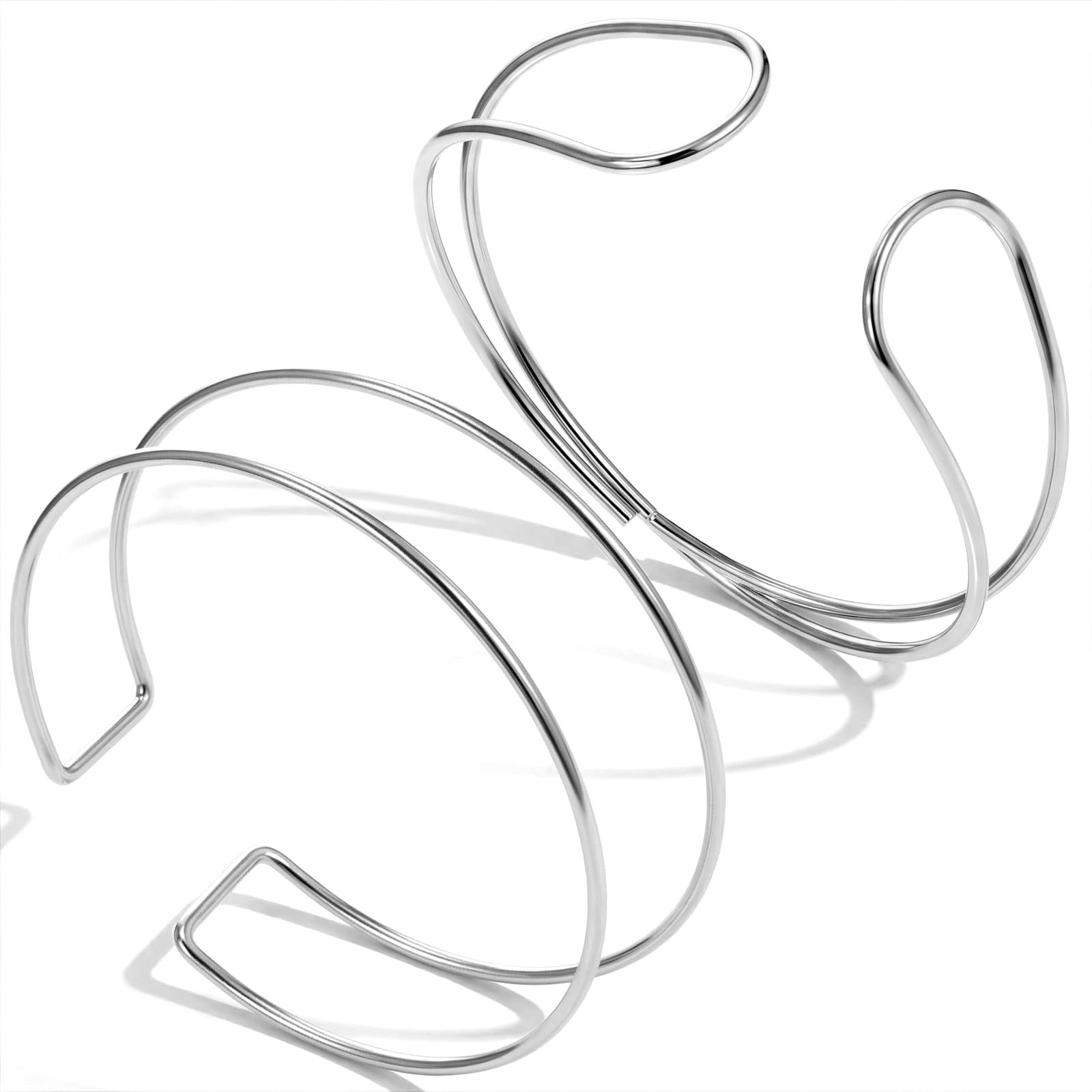 Xinjoduz 2 pulseras de brazo para mujer, brazalete dorado para la parte superior de los brazos, brazaletes en capas, pulsera minimalista ajustable apilable para playa de verano, 2 estilos