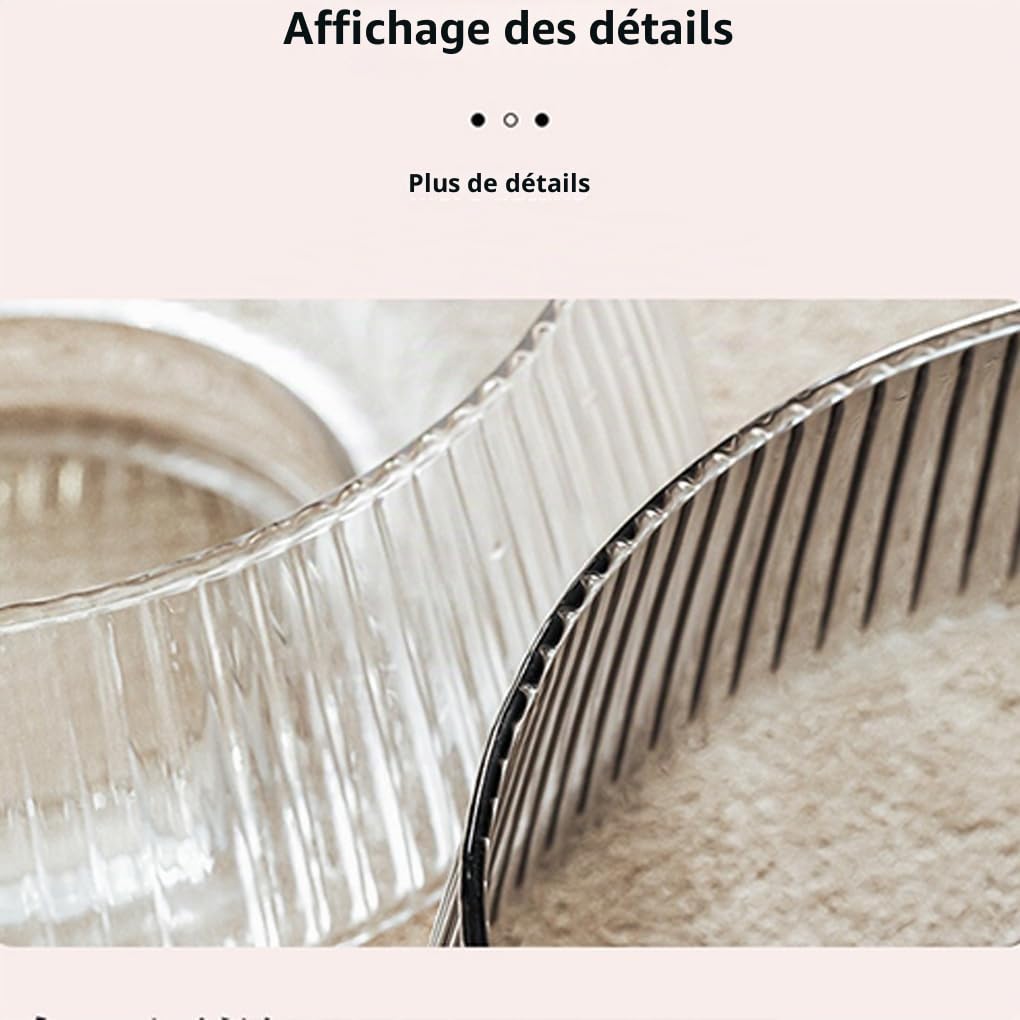 Ailan Plateau à fruits haut de gamme avec base et couvercle en bois, élégant et polyvalent, pour table de salon, snacks, bonbons, saladier en verre transparent avec base bois, tapez+3