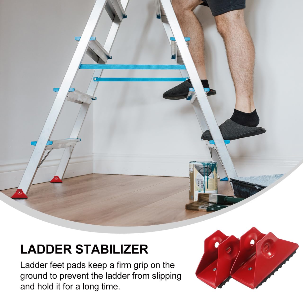 CCYKXA Ladder End Caps, 4 Pieces Non-Slip Rubber Ladder Foot Caps, Replacement Ladder Protector Black 87185259 - View #9