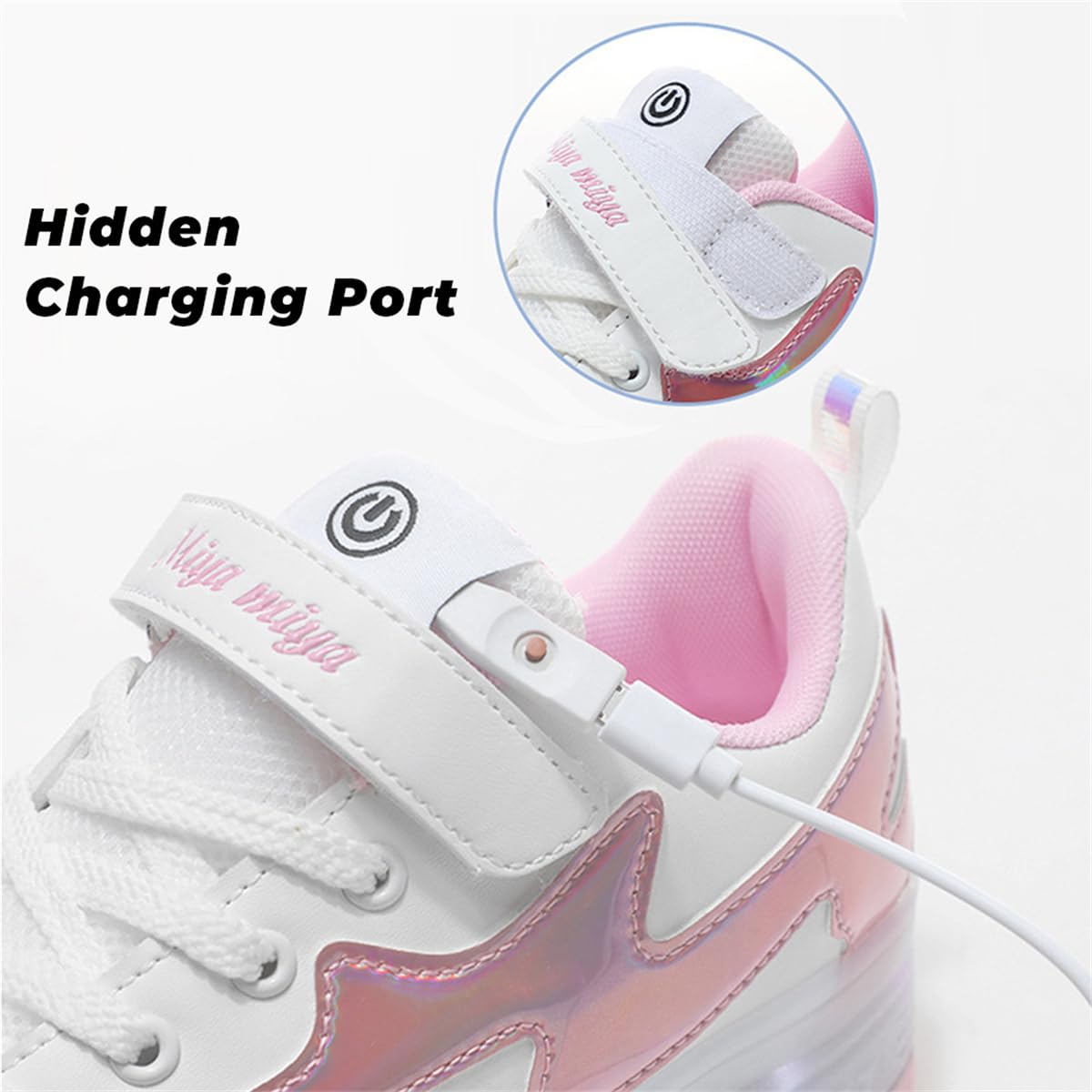 Mateju Chaussures à roulettes Garçons et Filles, Patins à Deux Roues Rétractable 2 en 1 Enfants Chaussures de Skateboard Adolescents Chaussures de Sport pour Intérieur Extérieur
