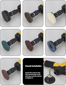 Pneumatic Mini Orbital Sander 2 inch Grinder Polisher Kit, 2-in-1 Air Right Angle Grinder Polisher Kit with 55pcs Roll Lock Discs,Use For Metal & Woodworking
