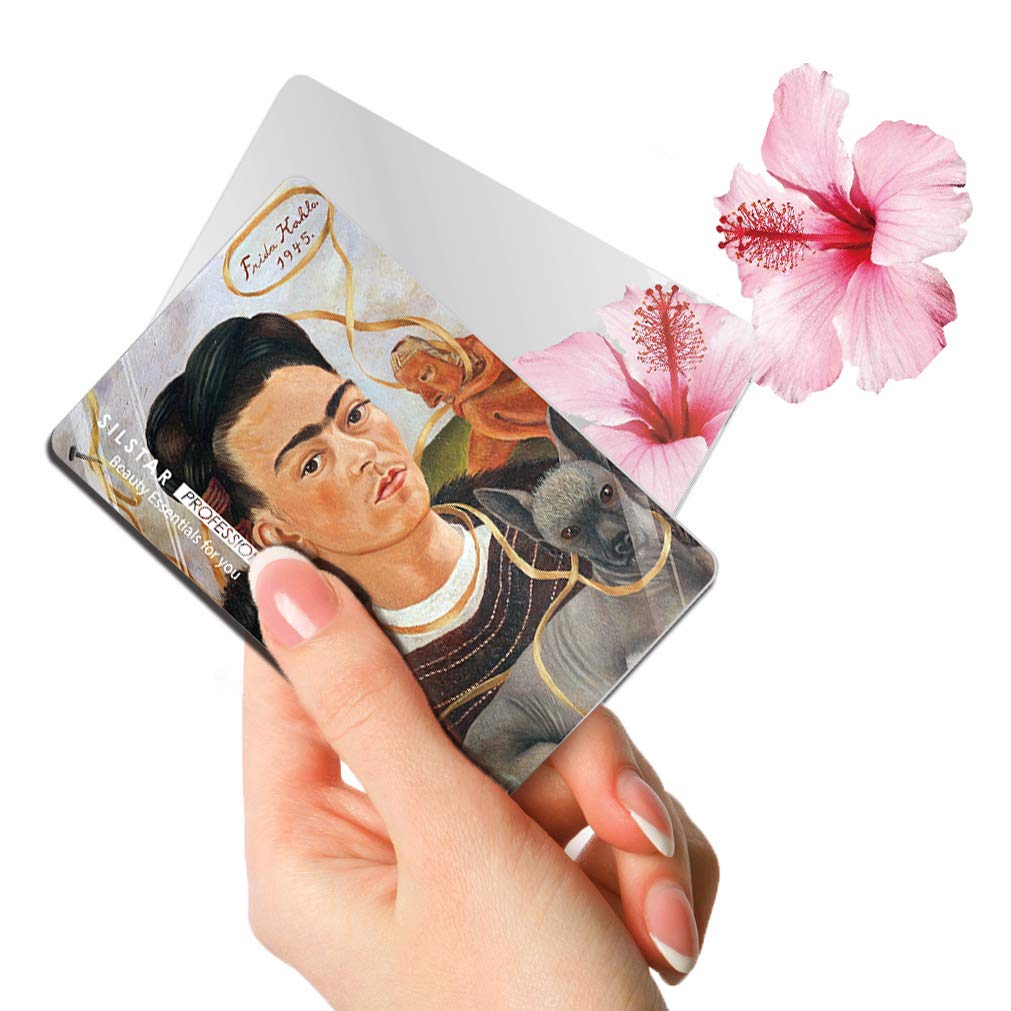 SILSTAR PROFESSIONAL Compact Card Mirror, Unbreakable Acrylic Makeup Mirror, Vanity Mirror small for Wallet Case, Travel Purse,Compact Pocket Mirror_Frida Kahlo mirror_Self Portrait with Monkey 118