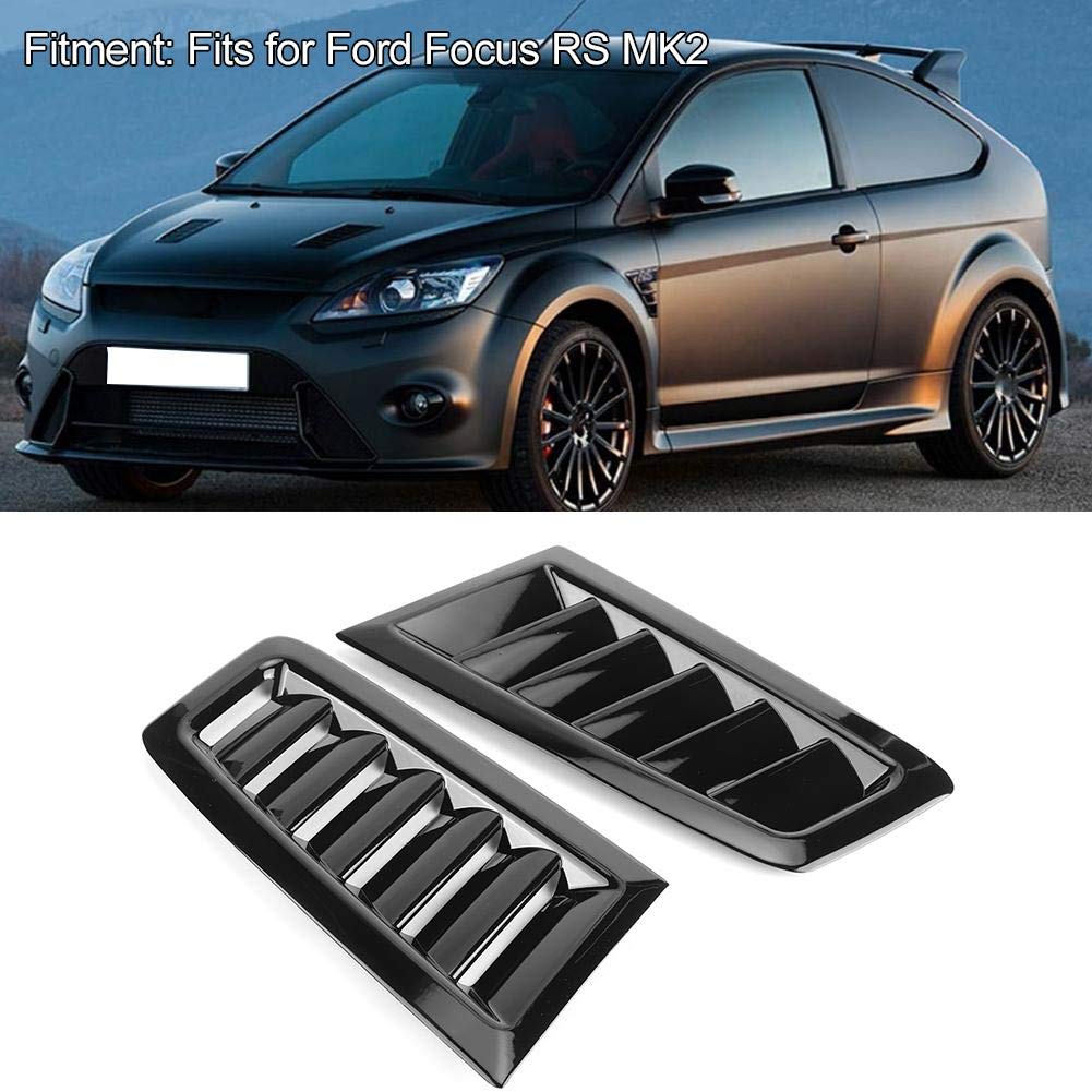 1 para odpowietrznika maski, zmodyfikowany akcesorium do odpowietrzania maski samochodu ABS pasuje do Focus RS MK2 (błyszcząca czerń)