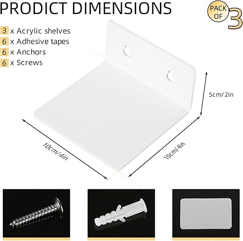 Miniatura 3 de Estantes de pared adhesivos de acrílico, mini estantes flotantes, estantes de exhibición de acrílico, repisas para figuras pop, plantas, foto de