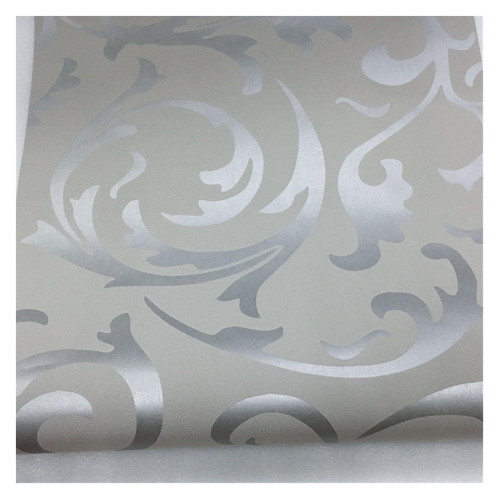 Wwpmnqd 0.53*9.5M Wallpaper Classic 3D Three-Dimensional Relief Non-Woven Wallpaper Grey Damascus Bedroom Living Room Background Wall For Living Room(Color01)