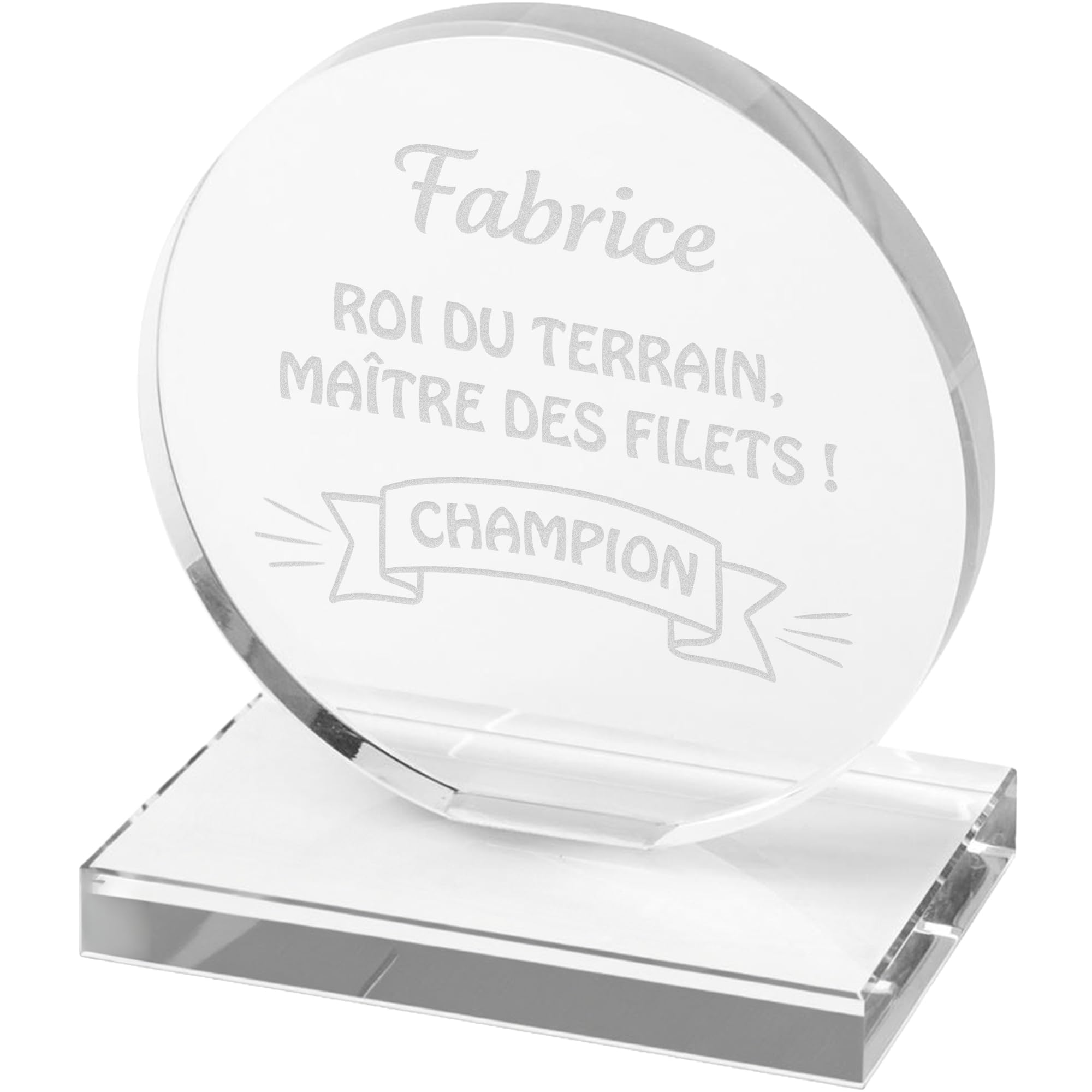 KDO MAGIC - Trophée Personnalisable - Coffret Cadeau Inclus - Trophée Verre personnalisé - Texte, prénom ou Date gravé - Retraite, Récompense, Sport