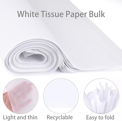 Miniatura 95 de Papel de seda azul claro, 80 hojas de papel de seda azul claro para envolver a granel de 14 x 20 pulgadas, papel de seda azul para bolsa de regalo