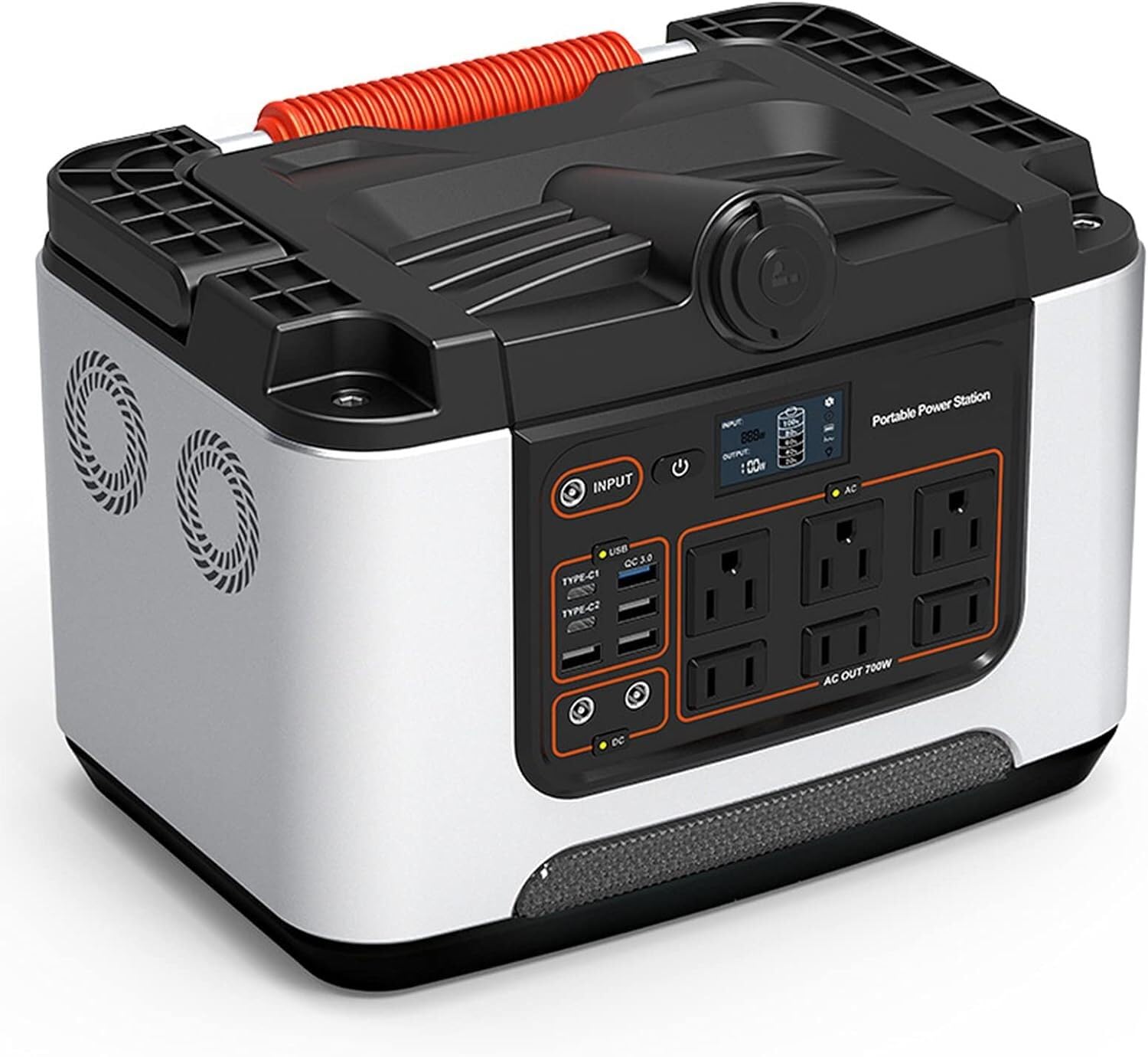 VEMMIOPortable Power Station,700W/648Wh Solar Generator 110V/220V Pure Sine Wave Ac Outlets, Battery Backup Large capacity