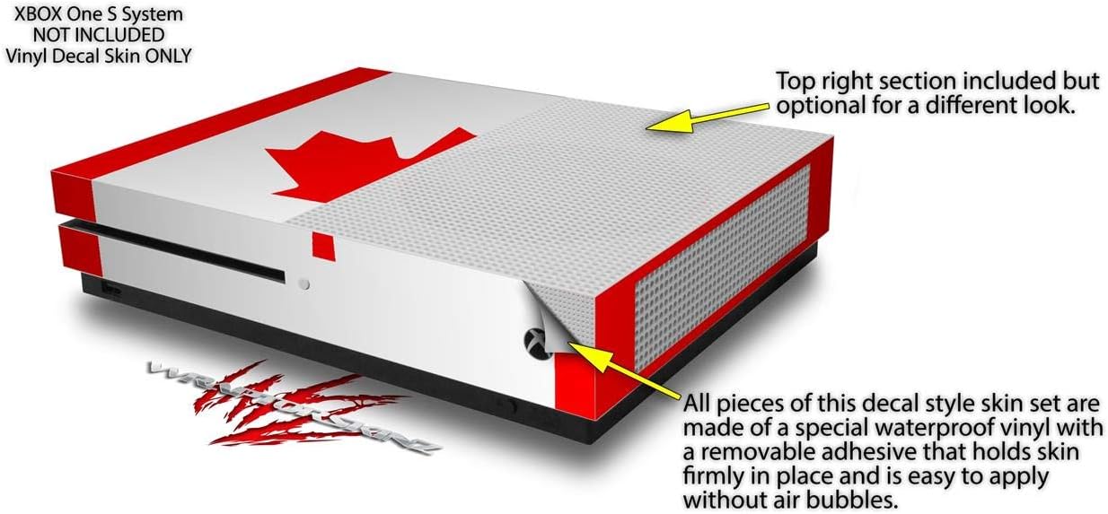 Decal Vinyl Skin Wrap Compatible with Xbox One S Console and Controllers - Canadian Canada Flag