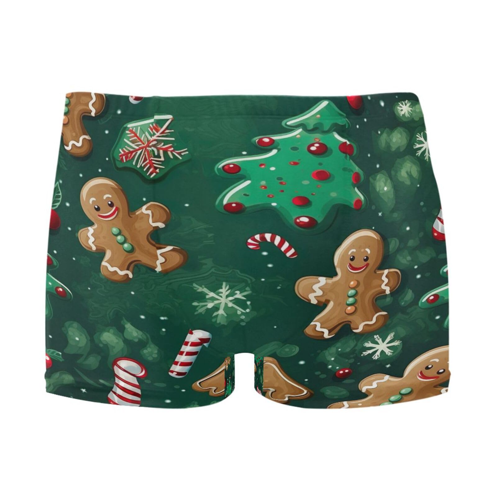 UMIRIKO Mens Swim Trunks Christmas Tree Gingerbread Square Leg Swimwear Bathing Suits Swimsuit for Men XL 202a2078