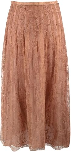 Dior Falda Midi de Encaje Floral y Caramelo Segunda Mano