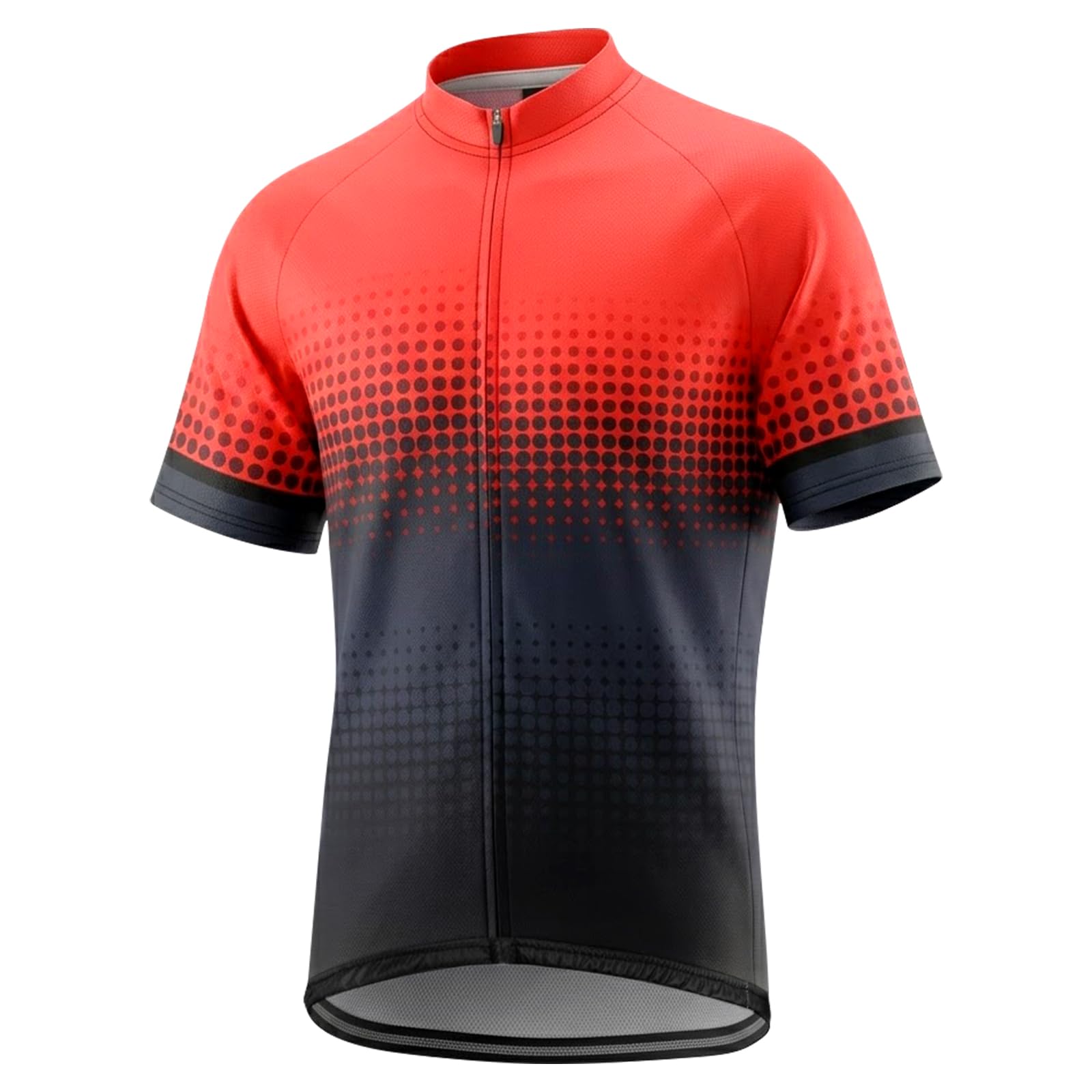 Maillot Ciclismo Hombre, Camiseta de Ciclismo de Manga Corta para Hombre, Verano, UV-Protect, Cremallera Completa Transpirable, Elástico, Secado Rápido