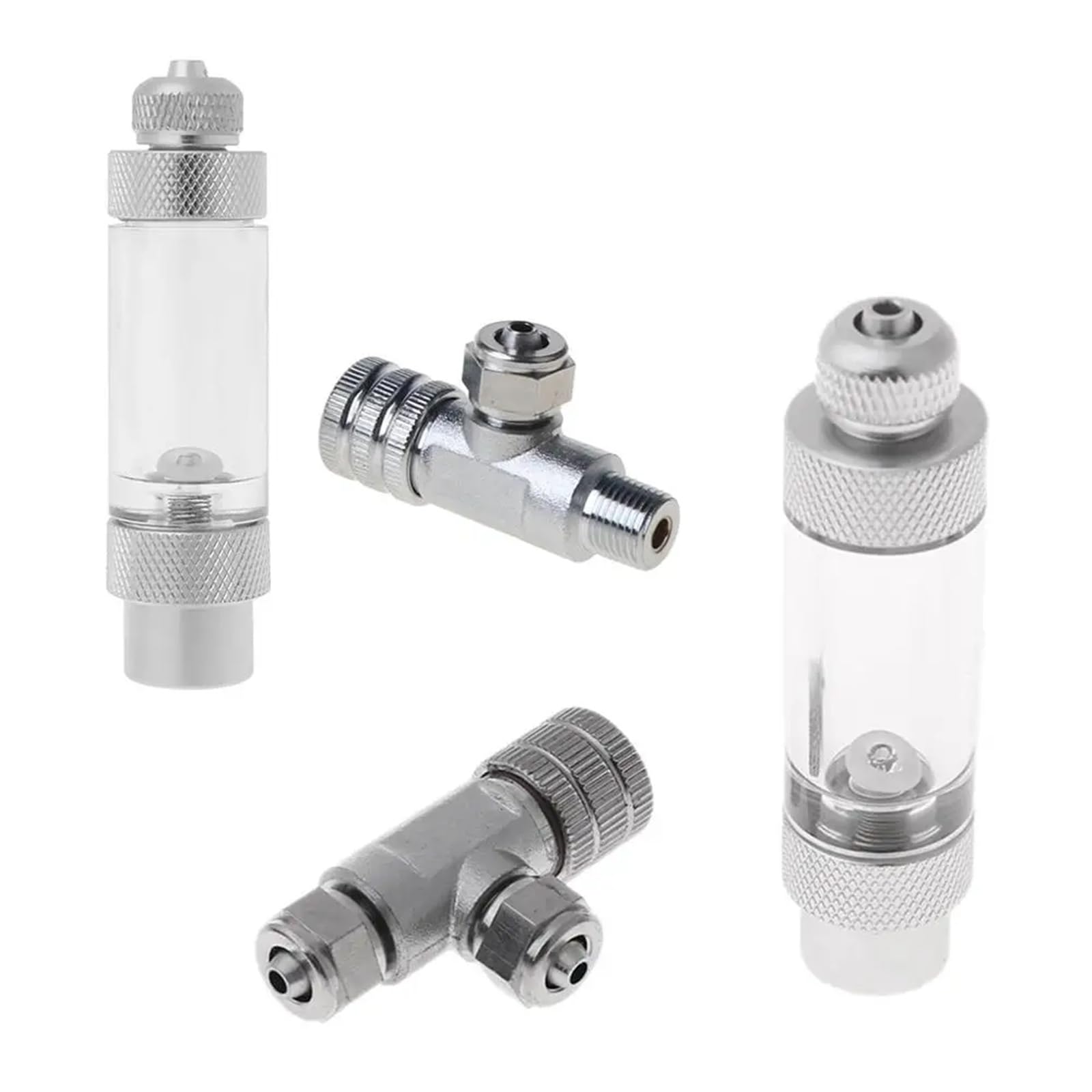 Kit de regulador CO2 for acuario, contador burbujas, válvula aguja, válvulas ajuste, cabezal simple y doble, accesorios for sistemas for acuarios(Double A)