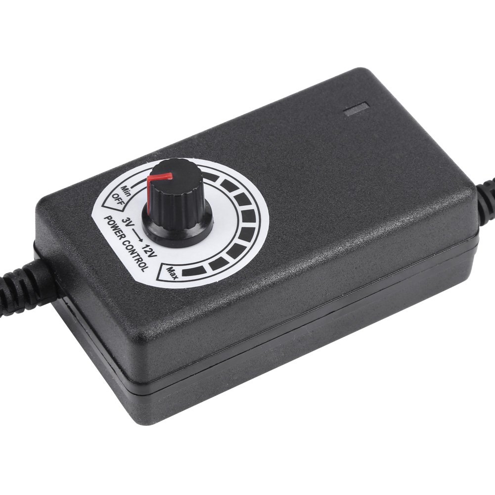 Adattatore AC a DC 3-12 V 2A Regolatore di Velocità Motore Alimentatore Regolabile con Spina Americana