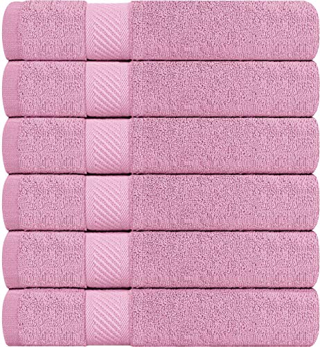 Image of Utopia Towels 6 Pack Medium Bath Towel Set, 22 by 44 Inches, 500 GSM 100% Ring Spun Cotton, Lightweight and Highly Absorbent Quick Drying Premium Towels for Hotel, Spa and Bathroom, Pink