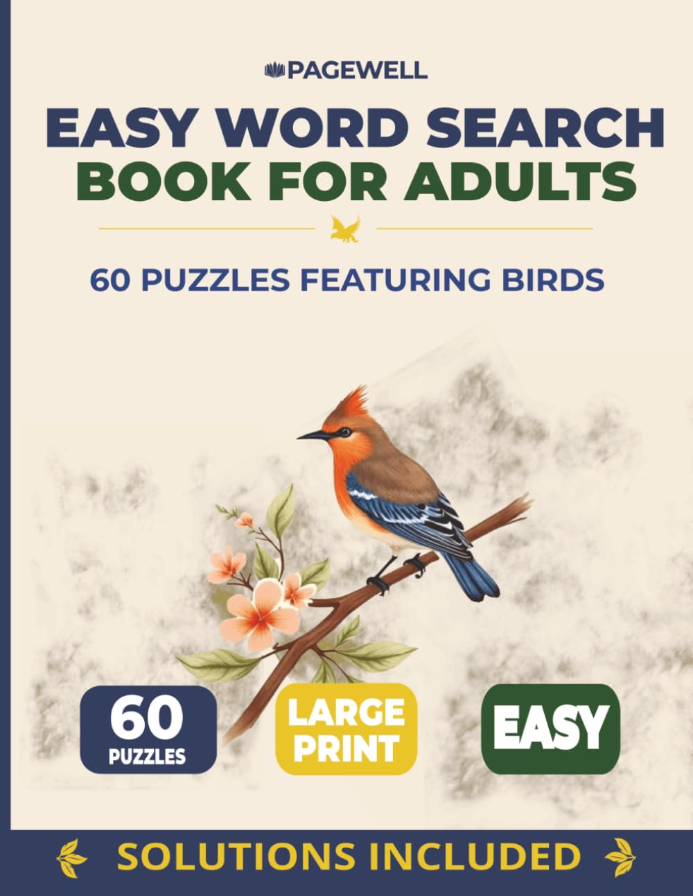 Easy Word Search Book for Adults: 60 Puzzles featuring Birds