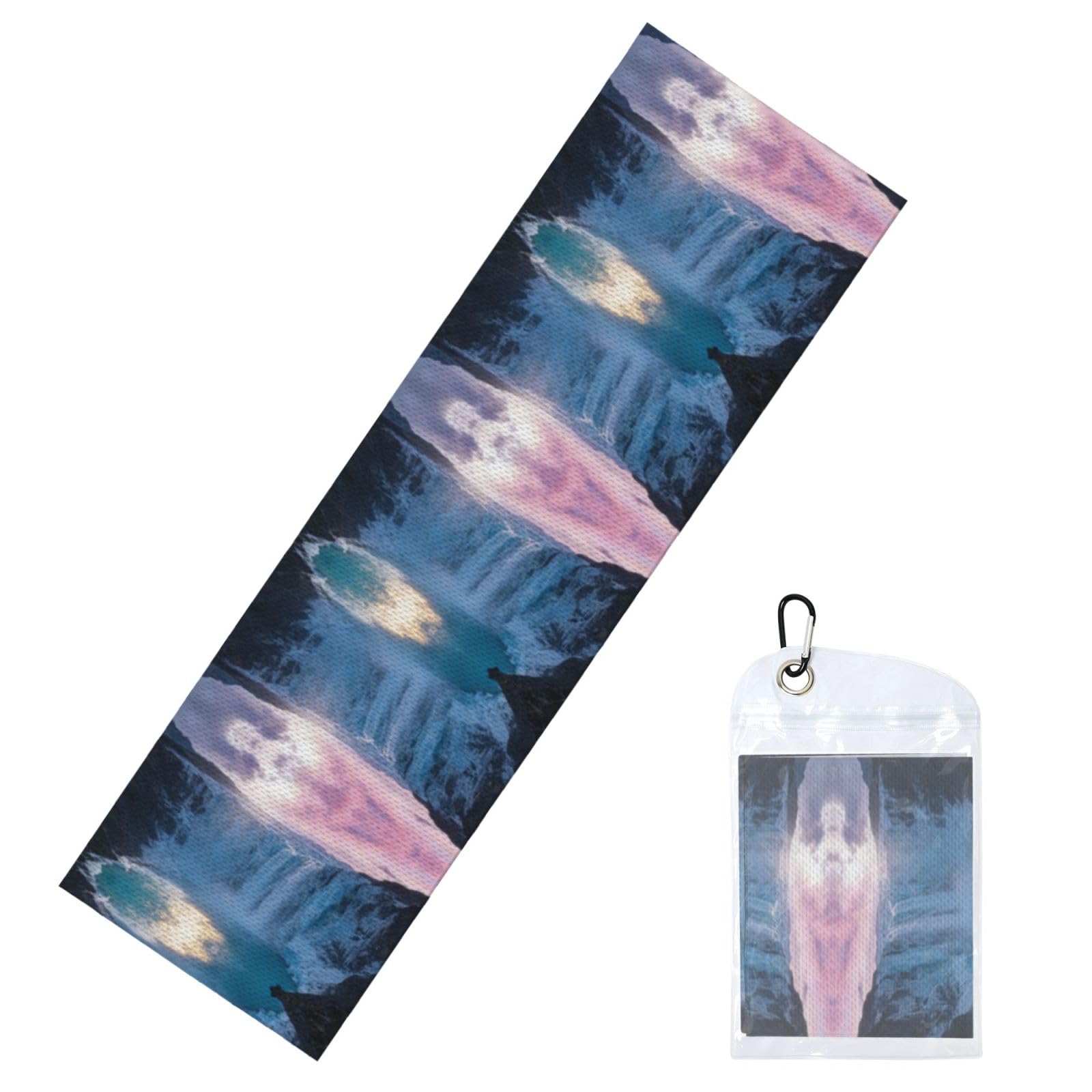 DUYIOKH Frozen Waterfall Print Cooling Towel, Portable Towel for Gym Workout Golf Beach World Cup Sports Hot Weather