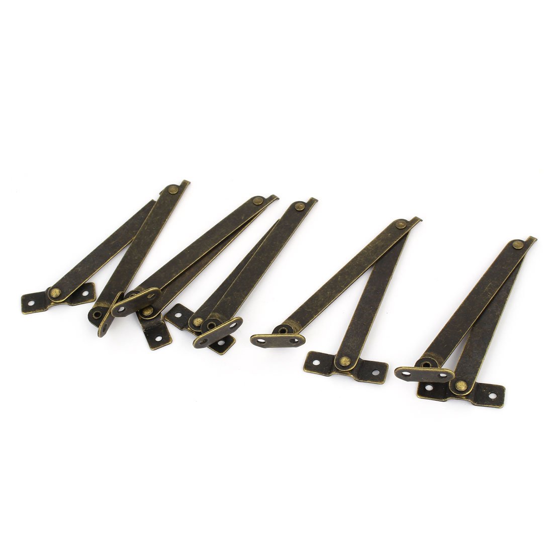 Uxcell Bronze Sourcingmap Cabinet Cupboard Box 193Mm X 11Mm Rotatable Folding Lid Support Hinge Stay 5Pcs