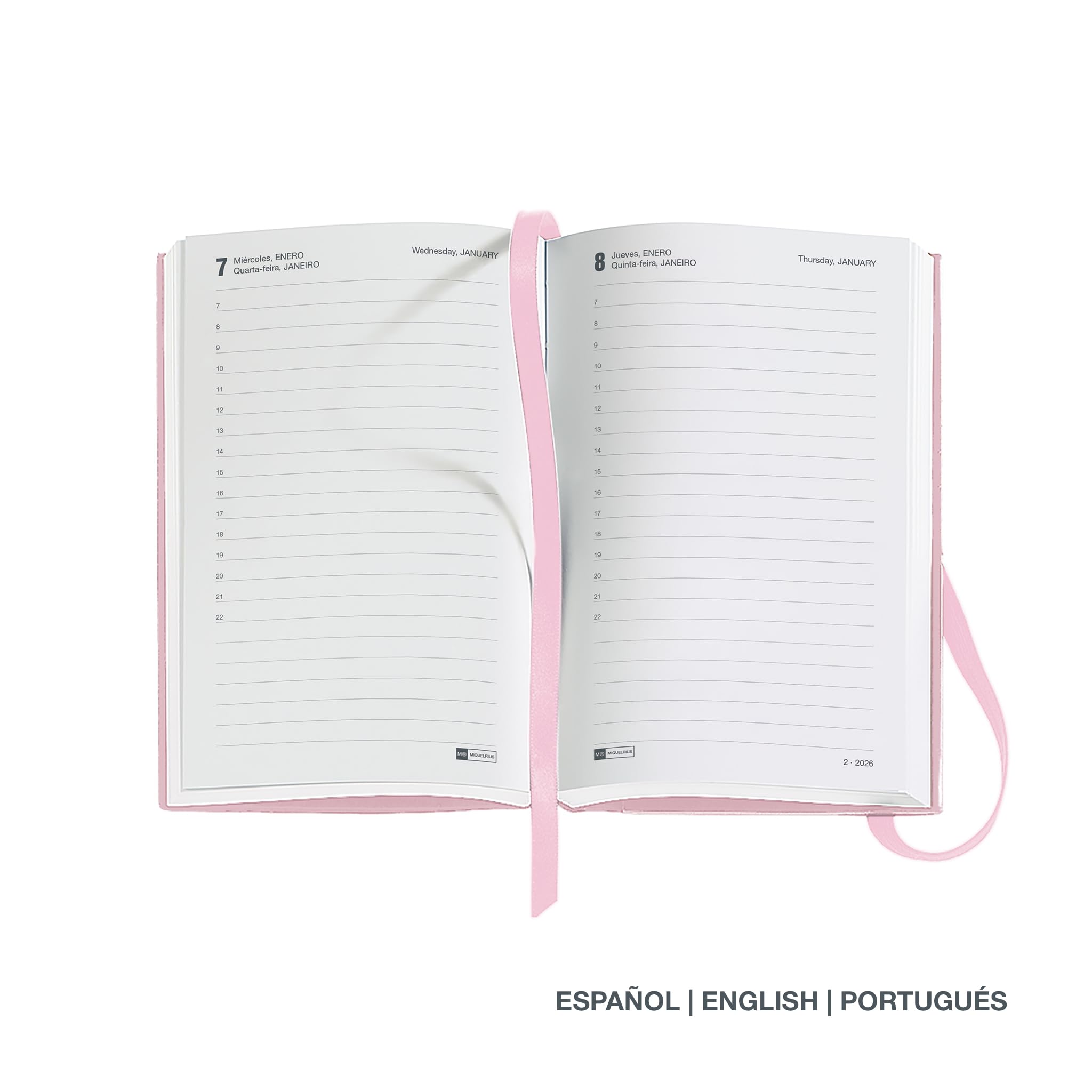 Agenda Miquelrius 2026 Día Por Página - Tamaño A5+ (155x213 Mm) - Cubierta Símil Piel - Papel 80 G/m² - Negro