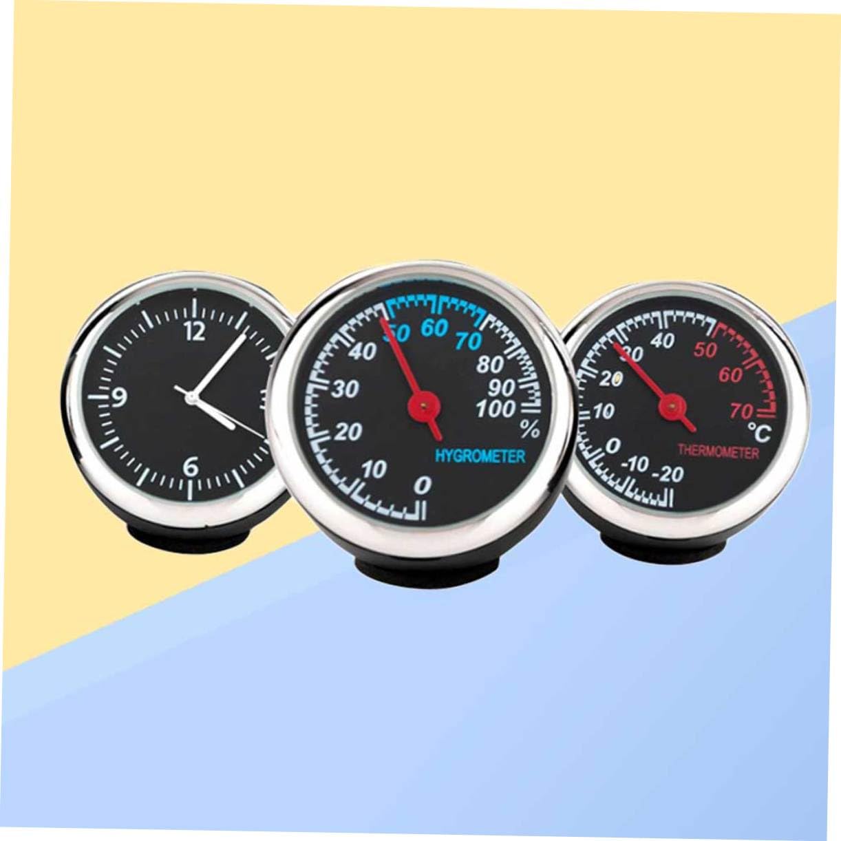 Mobestech 2 Piezas Reloj Luminoso Medidor De Humedad Suministros De Coche Decoraciones Del Tablero Del Auto Higrómetro Mecánico Higrómetro De Coche Resistencia a Altas Temperaturas