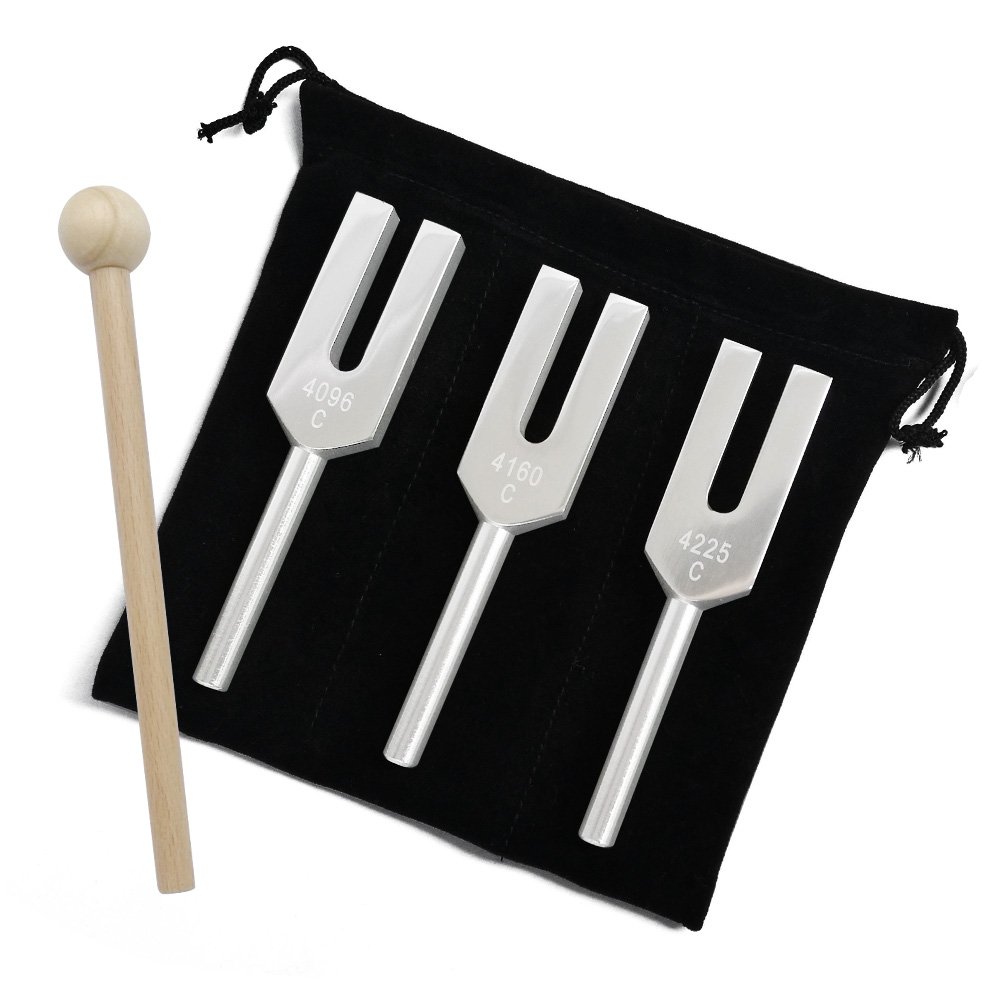 QIYUN Tuning Fork, Angel Tuning Forks - 4096 Hz 4160 Hz 4225 Hz for Healing and Perfect Healing Musical Instrument, 3 Pcs