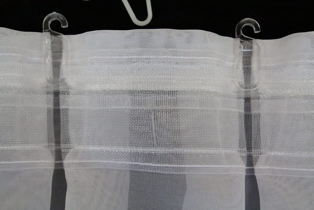 Fertiggardine nach Maß Voile Store weiß, maßgefertigt, halbtransparent mit FLACHFALTE. Größe wählbar (Höhe 80-295 cm, Breite 200-1200 cm), Variante 155 x 650 cm (Höhe x Breite)