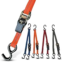 Vista 3 de Cajun Tie Downs - Correa de trinquete de amarre de 3 puntos para moto acuática, Sea Doo y Wave Runner (8 pies, negro)