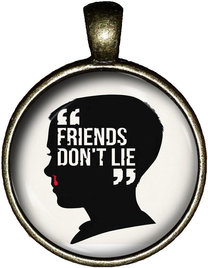 Chaoticfashion Stranger Things Necklace Friends Don't Lie Handmade Jewelry Gift Pendant