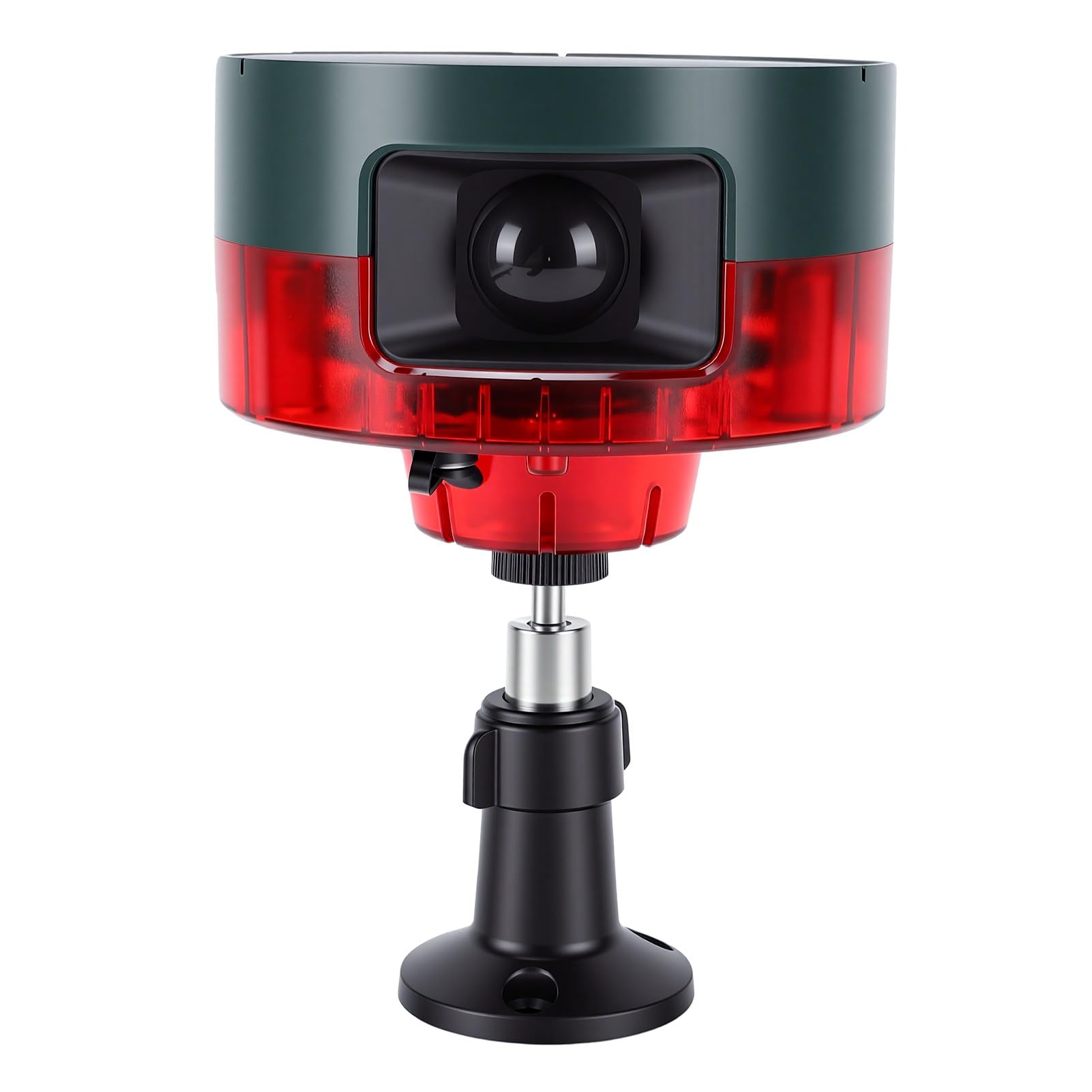Jiawu Allarme Sensore di Movimento Solare Esterno, 13 Suoni | Generatore di Rumore Forte da 130 DB, Luce Stroboscopica, Telecomando, Ricarica USB, 2 modalità per Fattoria, Giardino
