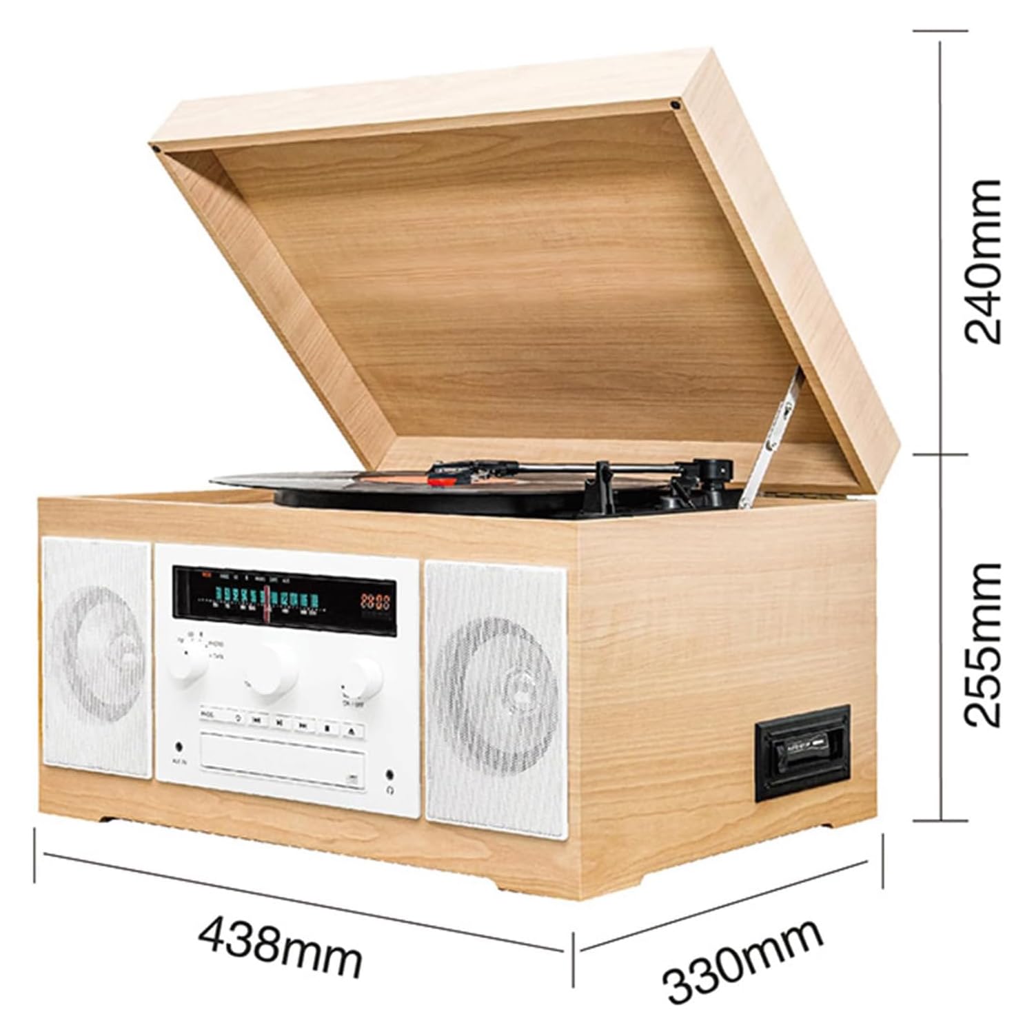 Lettore CD portatile con cassetta e radio AM/FM, uscita audio/ingresso, design compatto per uso domestico e ufficio, goditi la musica ovunque
