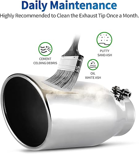 Miniatura 5 de AUTOSAVER88 Punta de escape negra de entrada de 3.5 pulgadas, entrada de 3.5 pulgadas, salida de 5 pulgadas, longitud total de 12 pulgadas, puntas