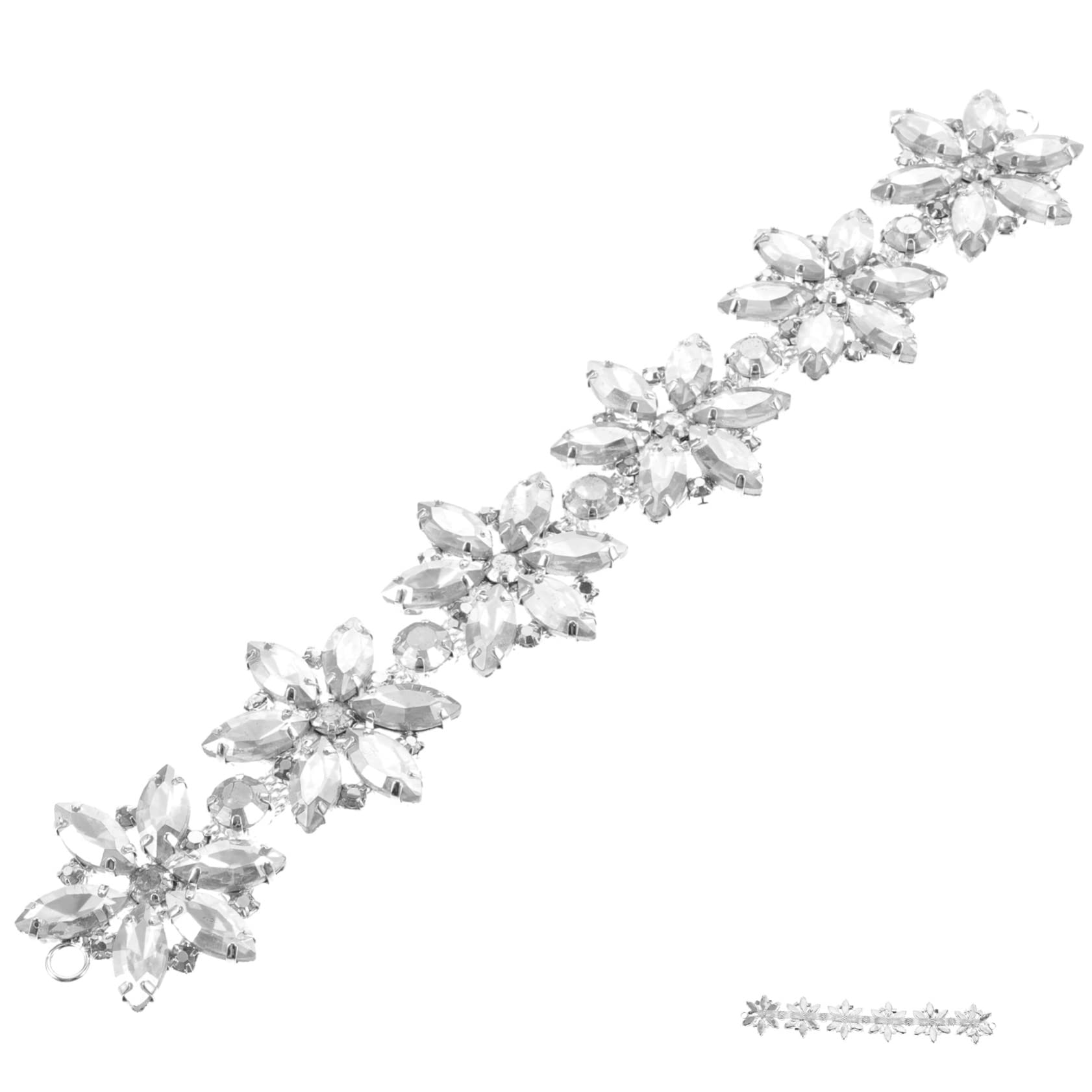 NUOBESTY 5stücke Glass Rhinestone Applique Blüten Patch Für Hochzeitsgürtel Und Accessoires Dekorative Strass-applikationen Für Brautkleider Schuhe Und Taschen Teiliges