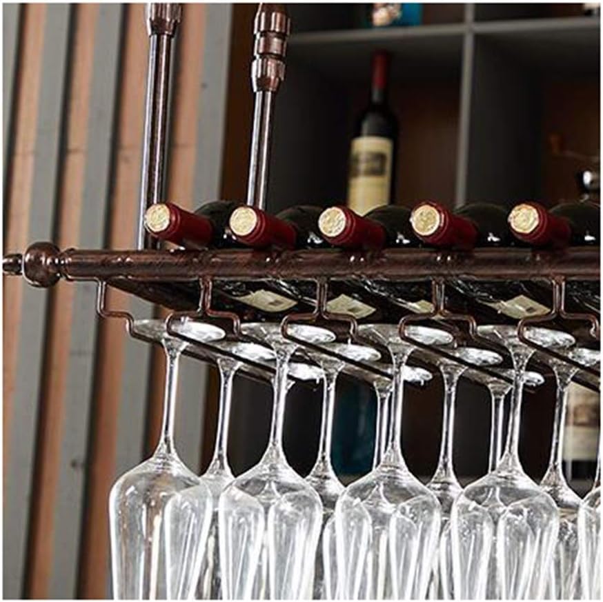 Hanging Wine Glass Rack Bar Decorative Upside Down Goblet Holder for Home Creative Black Wine Rack (80 * 30cm)
