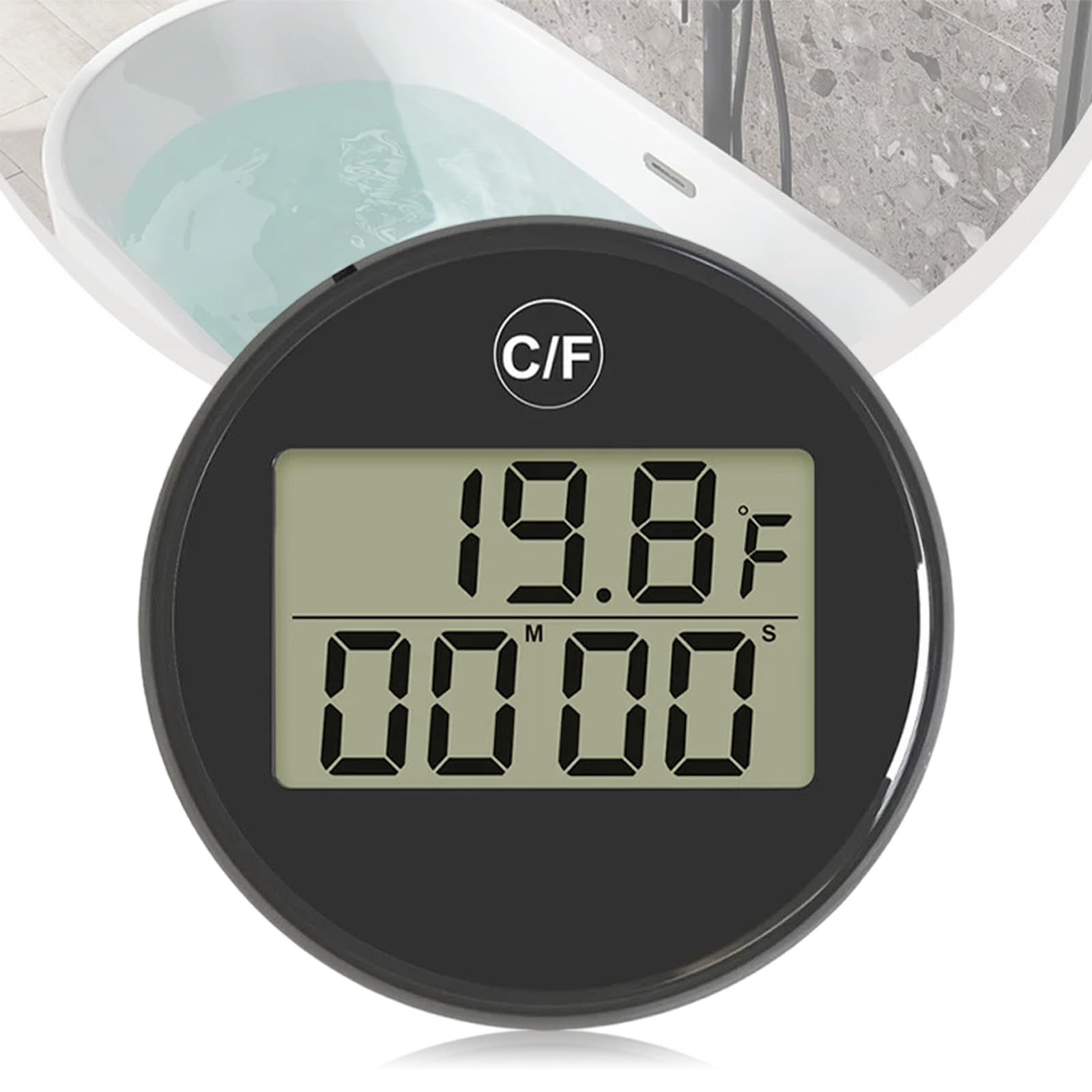 Ice Bath Thermometer & Timer - Digital Waterproof Floating Pool Thermometer, Waterproof IP67 Cold Plunge Water Timer with Accurate Reading Improved Sealing for Water Temperature Measurement Baby Bath