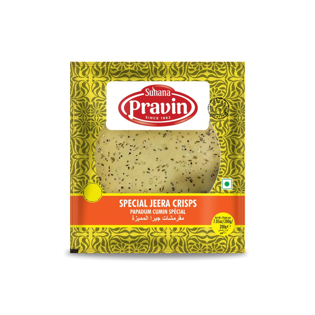 Suhana Special Jeera Crisps No.7 Papad - Crispy, Crunchy and Bursting with Flavor 200 g