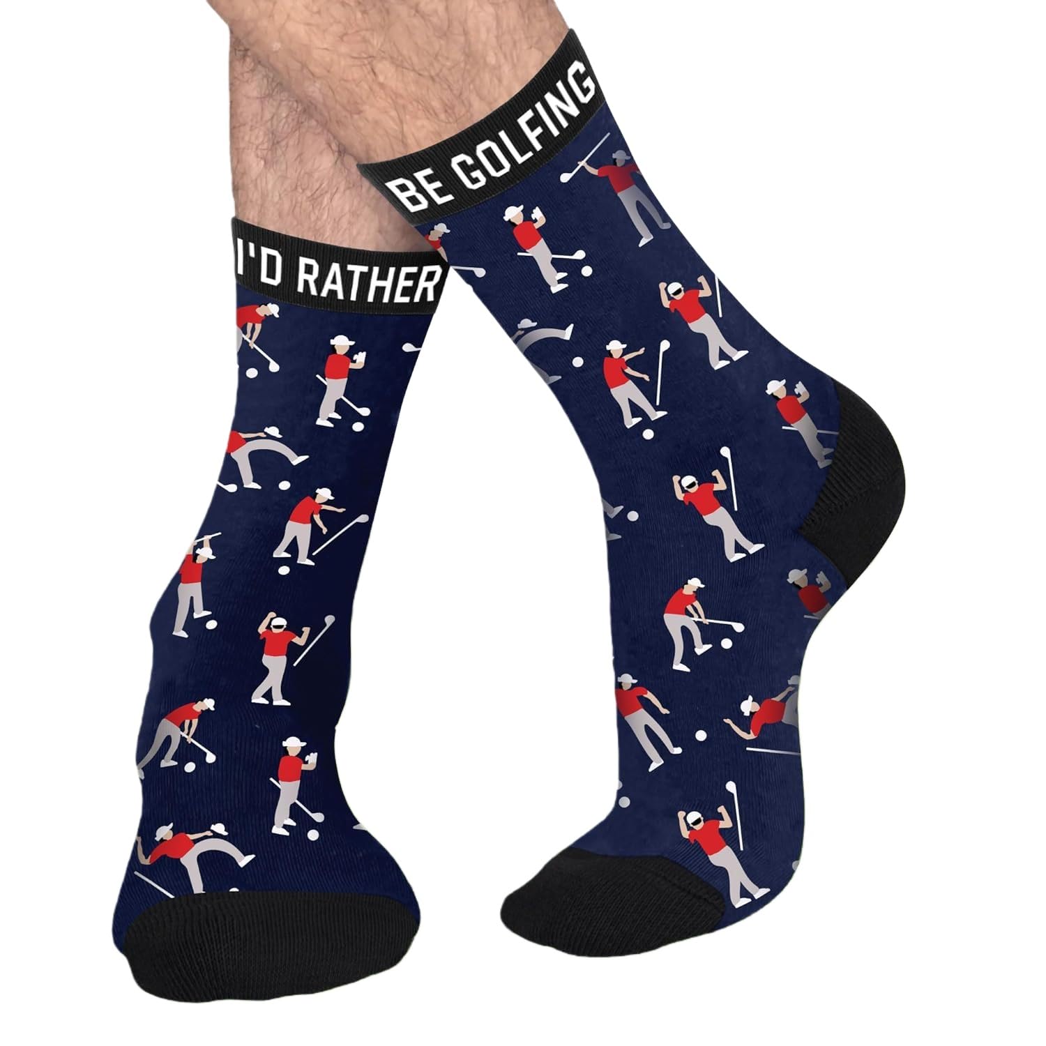 Golf Socks for Men, Cotton I'D Rather Be Golfing Sock, Novelty Golf Gifts Presents Stuff for Men Boys Golfers Boss Dad Grandad Husband Him Uncle Birthday Fathers Day